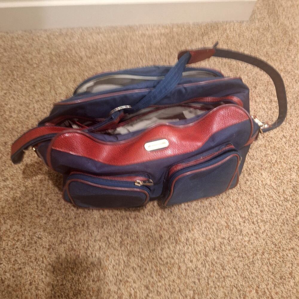 Samsonite Special Ed Travel Messenger Shoulder Bag Navy 3 pockets Vintage 1980's